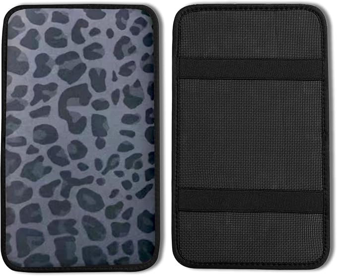 Leopard Vehicle Center Console Armrest Cover Pad,Cheetah Car Accessories Soft Middle Console Cushion Pad,Auto Arm Rest Mat Decor Leopards Gifts for Women Men Dad for Most Vehicle SUV Truck