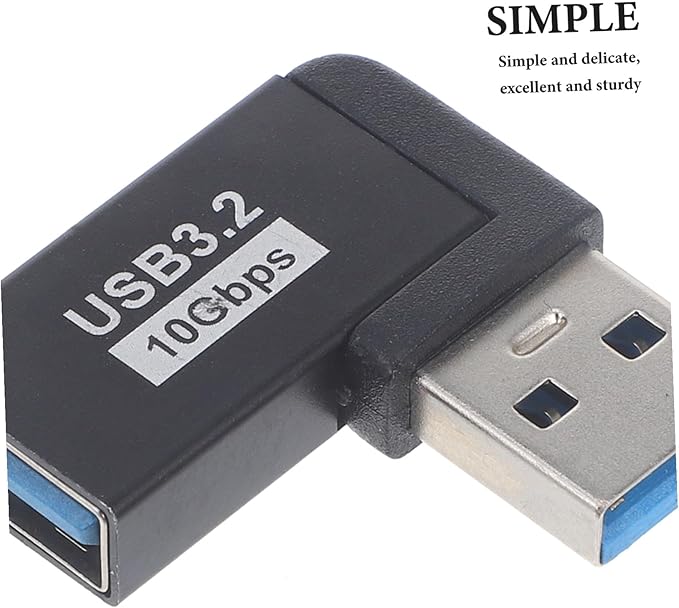2pcs USB Male to Female Angled Adapter Upward Bending Connector for Laptops High Hardness USB Extender with Space-Saving Design Compatible with Various Devices