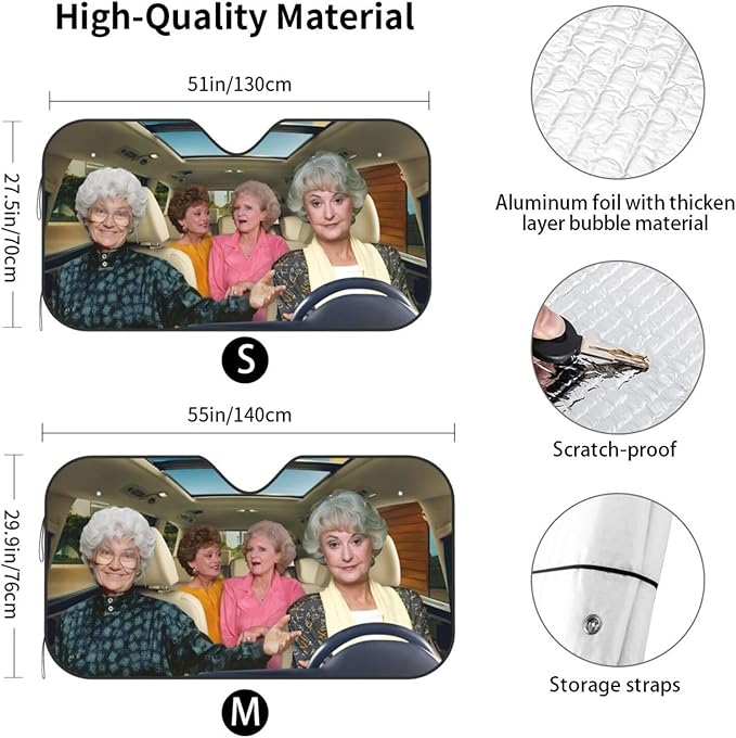 Funny Foldable Windshield Sun Shade for Car Sunshade for Car Windshield Covers Blocks Uv Rays Automotive Interior Sun Protection Universal Fit 51 X 27.5 in Keep Your Vehicle Cool
