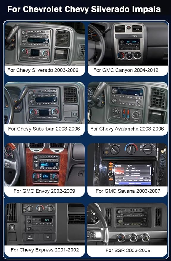 8Core 6+128G Car Stereo for Chevrolet Chevy Silverado Impala Tahoe GMC Sierra Yukon Hummer H2 Android Car Radio WiFi Wireless Carplay Android Auto,7” IPS,GPS,SWC,Bluetooth,Backup Camera