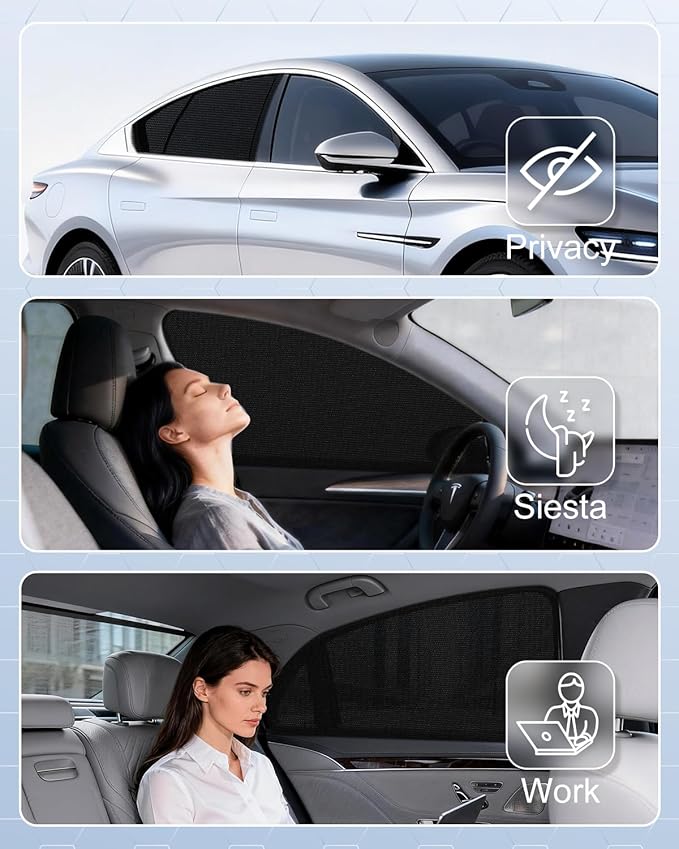 Car Window Shades(2 Pack)-Side Window Sun Shades, UV Protection Breathable Spandex Baby Window Covers, Universal Fit Most of Cars, Protect Privacy for Family (31.5" x47.2) Black