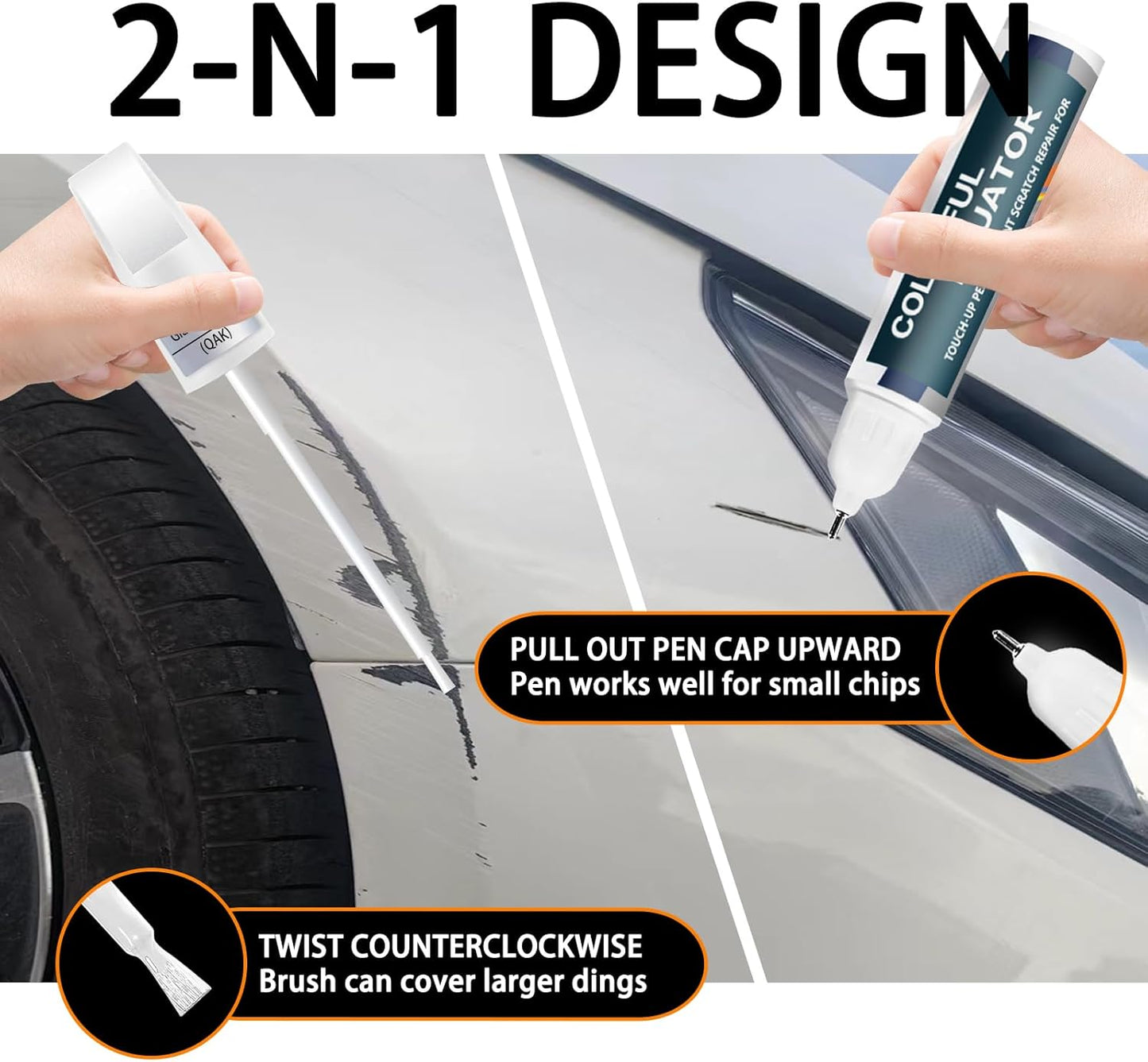 KAD Gun Metallic Touch Up Paint for Nissan, Car Paint Pen Scratch Repair Two-In-One Touch Up Paint, Premium Car Scratch Remover for Deep Scratches
