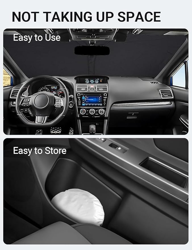 Proadsy 2026 Upgrade Front Windshield Sun Shade Foldable Sunshade Protector Custom Fit 2015-2021 WRX Accessories