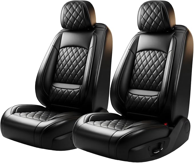 Fit for Venue Seat Covers Compatible with Hyundai Venue 2020-2026 - Waterproof Breathable Leather Automotive Seat Cushions Protector,Only 2 Front seat Covers(Black)