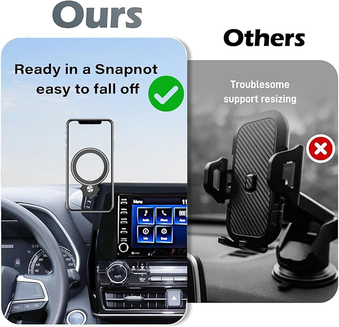 Car Phone Holder for 2020-2025 Toyota Highlander Accessories Apply to 8 Inch Touch Screen Fixed Clip Magnetic Cell Phone Mount Hands-Free 360 Degree Rotation