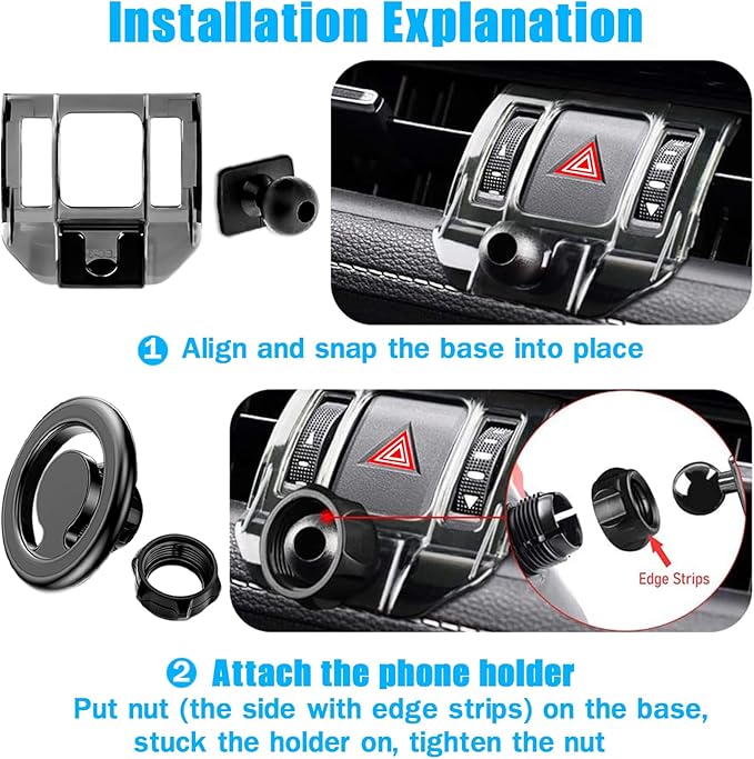 Phone Mount for Mag-Safe, Car Stand Holder, Only for (Toyota RAV4 2019 to 2024 Premium XLE, Adventure, TRD Off-Road, Limited, Hybrid XSE), Must with Adjustment Wheel, Otherwise Not Fit