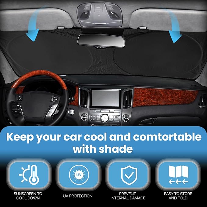 Sunshade for Mazda CX-30 2019-2025 2026 CX30 Sun Shade Windshield Cover, Front Window Shield Foldable Sun Visor Protector Custom Fit CX30 Car Accessories Blocks UV Rays