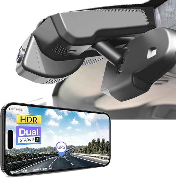 Mangoal STARVIS 2 Front 4K HDR Dash Cam IMX678 for Chevy Silverado 1500 2014 2015 2016 2017 2018 2500 HD/3500 HD 2015-2019 (Model D), 5GHz WiFi, GPS, 64GB