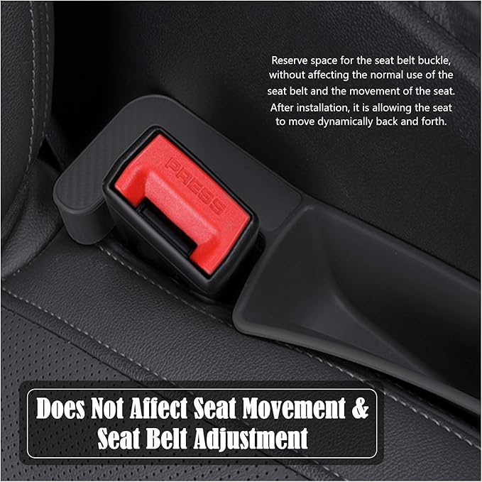 Car Seat Gap Filler Organizer, Auto Side Seat Gap Storage Box for Your Cars, Trucks 2 Pack, Universal Car Accessories Gap Filler Organizer to Fill the Gap Space Between the Console and Seats, Black