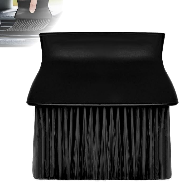 Car Interior Brush, Automotive Interior Dusting Brush, Car Accessories Interior Cleaning Brush,Detailing Brush Dusting for Car Interior, Dashboard, Air Conditioner Vents, Leather, Computer (Black)