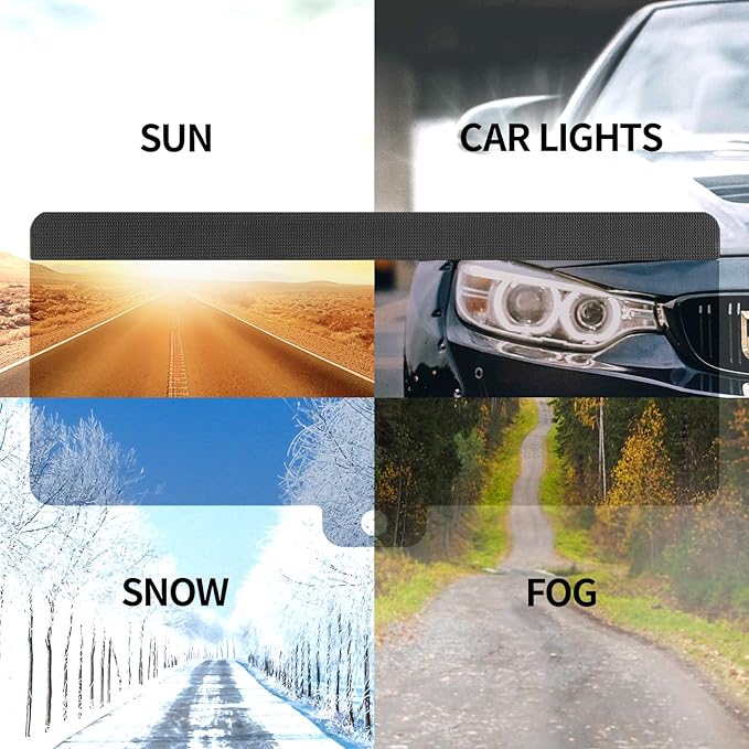 Sun Visor Extender for Car, Upgraded Polarized Car Sun Visor Extender with PC Lens, Velcro Design Convenient Adjustment Position, Filtering Glare, UV Rays for Safe Driving, Universal for Cars, SUV