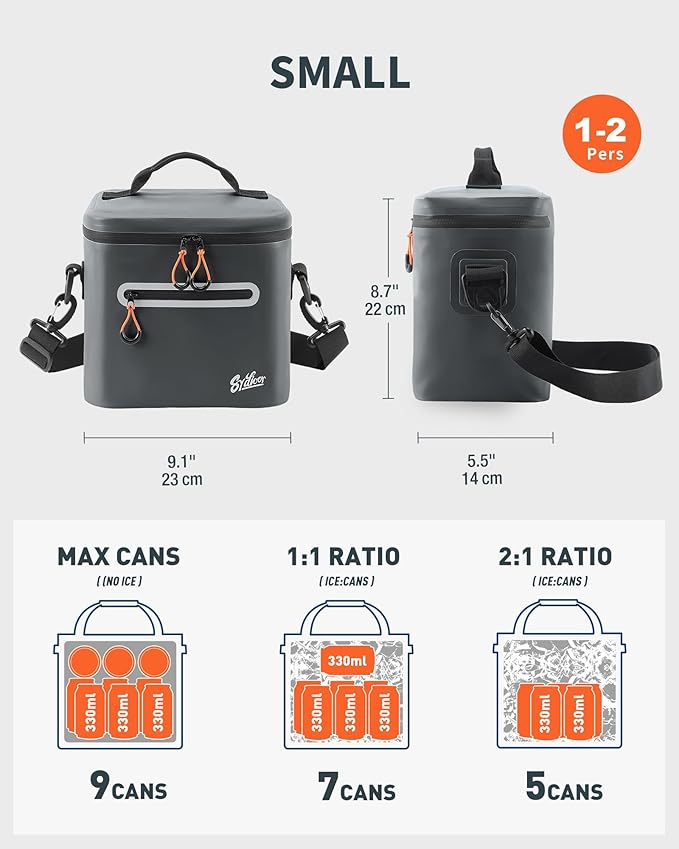 Soft-Sided Cooler Bag, 7/16/30 Can Insulated Lunch Box, Waterproof, Leak-Proof, Portable Lunch Bag for Work, Beach, Drink, Travel, Camping, Picnic