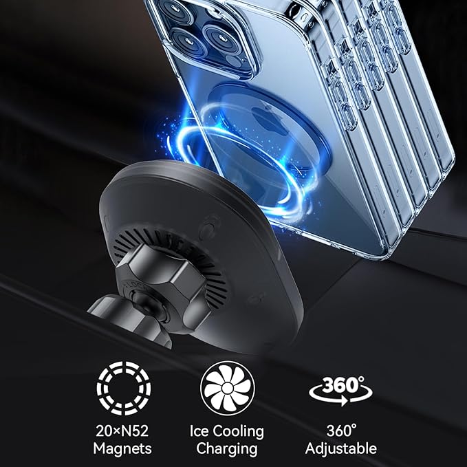 for MagSafe Civic Mount Charger, Exclusive fits for 2016-2021 Honda Civic, Compatible with iPhone 17/16/15/14/13/12/Mini Series, Intelligent Heat Dissipation Fast Charging 15W