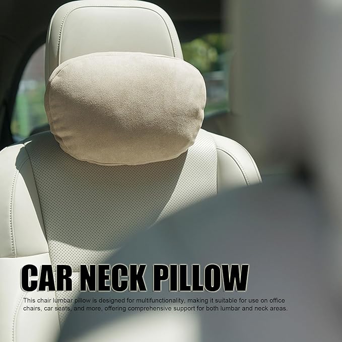 Yosoo Health Gear Car Neck Rest Cushion Headrest Pillow Lumbar Support Pillow 2 in 1 Ergonomic Pebbles Shaped Cotton Removable Soft Back Cushion for Office Chair Car Seat