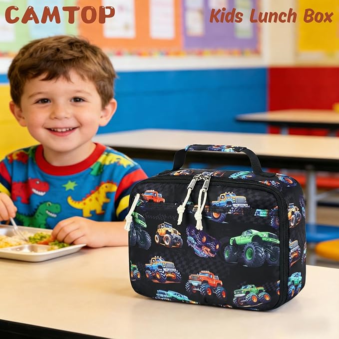 CAMTOP Lunch Box Kids Boys Insulated Lunch Cooler Bag Reusable Lunch Tote Kit for School Travel