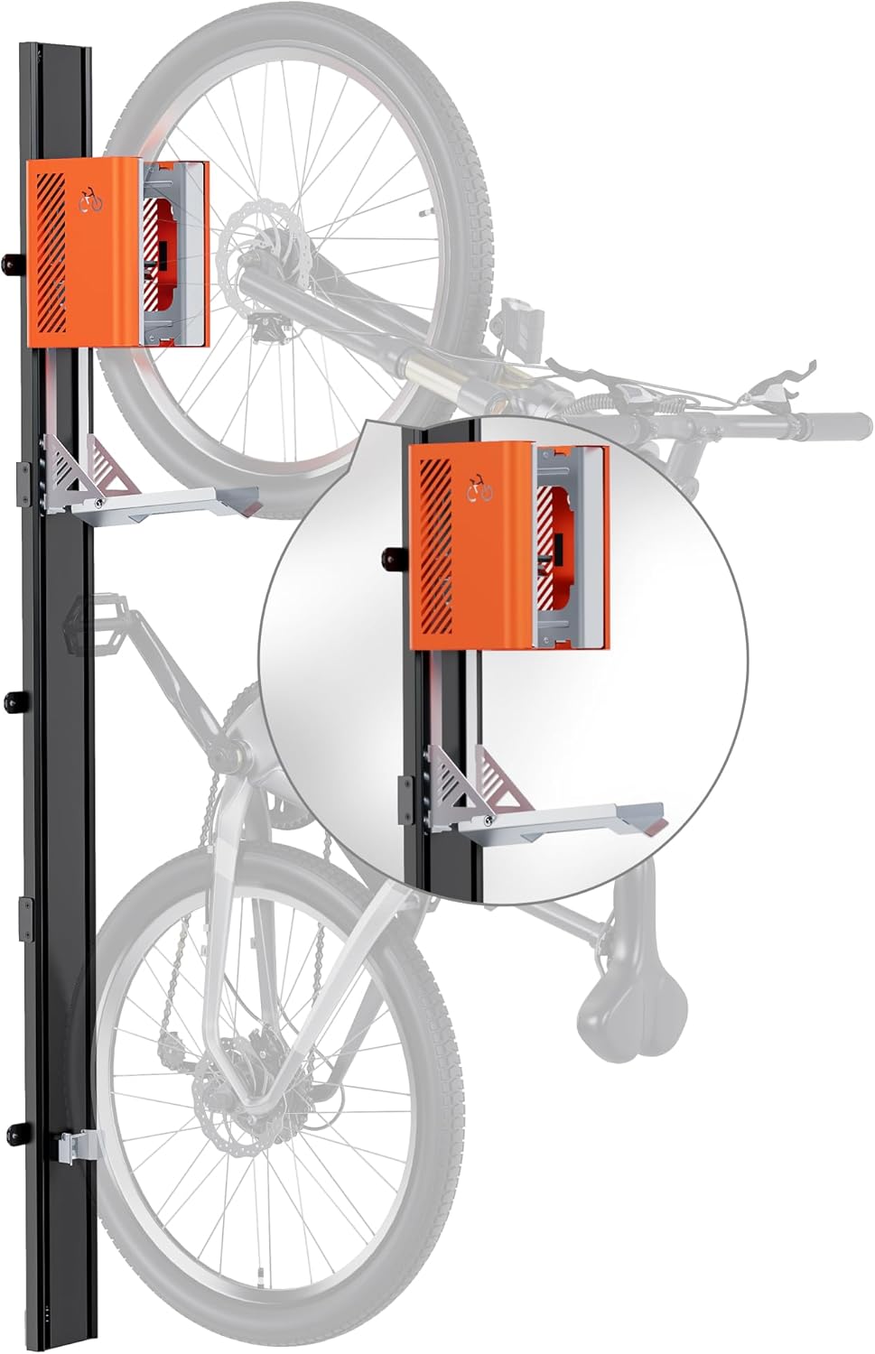 monTEK Automatic Lift EBike Rack – Fits 24-29" Tires, Heavy-Duty Vertical Wall Rack for Bicycles (Up to 71 lbs) - Effortless Lifting, Easy Install - Space-Saving Storage for Garage, Shed, BO