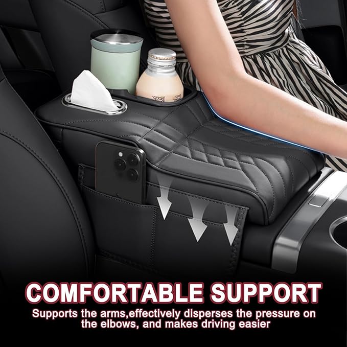 Car Armrest Cover for Tesla Model X 2015–2020 2021 2022 2023 2024 2025 2026, Center Console Cover Mat Armrest Seat Box Cover Cushion Console Pad Interior Accessories,B