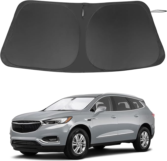 Windshield Sun Shade Custom Fit for 2018-2024 Buick Enclave Accessories Foldable Sunshade Sun Blocker Protect Car from Sun Rays & Heat Damage Keep Car Cooler