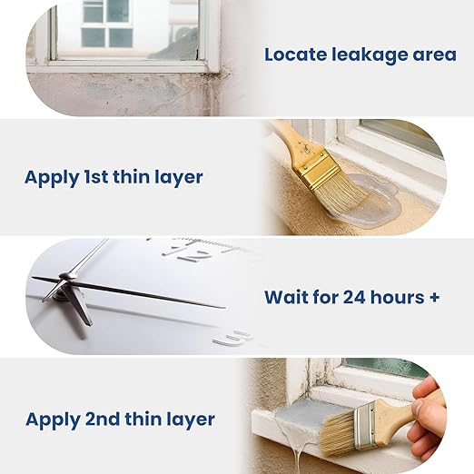 Clear Waterproof Sealant – Water-Based Transparent Waterproof Coating Acrylic Paste for Leakage for Roofs, Walls, Windows, Bathroom, Wood, Concrete, Tile, Metal, Indoor & Outdoor, Non-Toxic, 35oz, 1KG