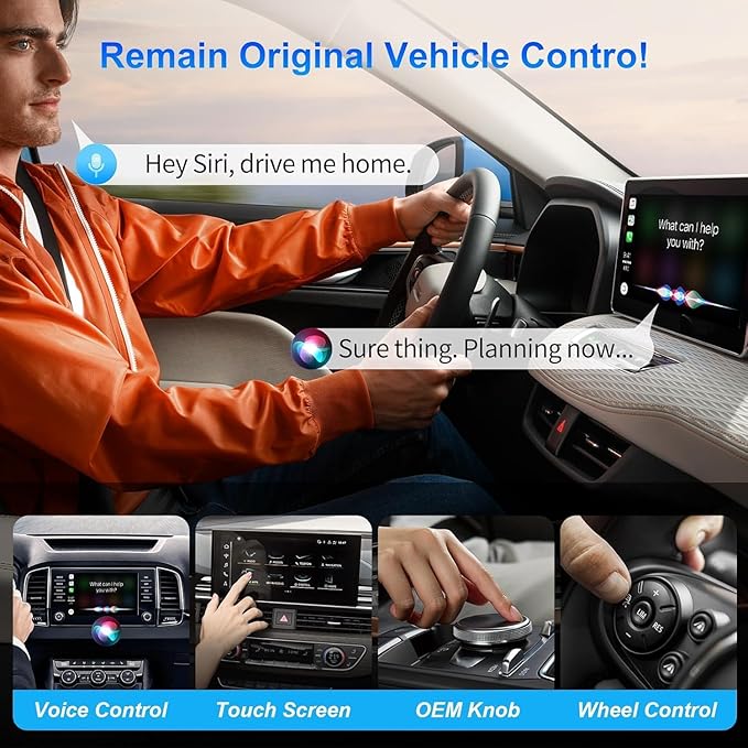Ai Magic Box for Streaming Netflix/YouTube/TikTok, Wireless CarPlay Adapter Dongle Support TF Card for OEM Wired Car Play & Android Auto Cars
