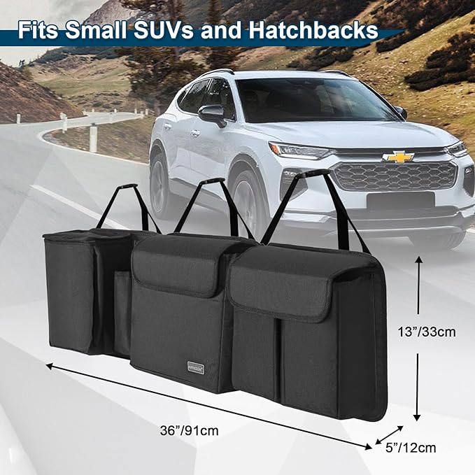 Deluxe Trunk and Backseat Organizer for Medium or large size SUVs & RVs, Detachable Storage Modules with Built-in Cooler, Patent Pending