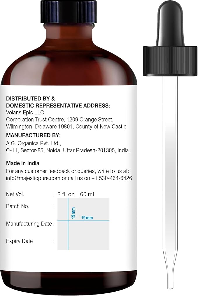 Majestic Pure Essential Oil with Glass Dropper - 100% Pure and Natural - Essential Oils for Diffuser, Aromatherapy, Soap and Candle Making, Lemongrass Essential Oil, Lemongrass Oil, 2 Fl Oz