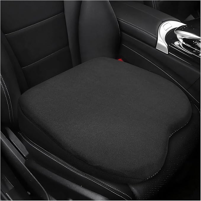 2 in 1 Wedge Car Cushion for Driving, 3 Inch Soft Memory Foam Driver Seat Pad for Lumbar Support, Breathable Low Back Support Pillow Enhances Driving Comfort, Car Accessories (Black)