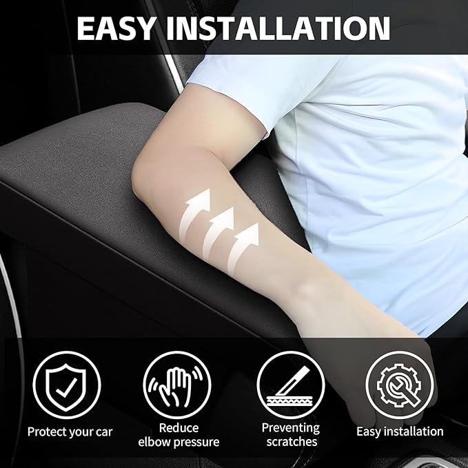 Center Console Pad, 12.2''×8.1'' Memory Foam Auto Armrest Cushion, Comfortable Arm Rest Storage Box Cover, Universal Car Interior Accessories for Most Vehicle, SUV (Wine Red)