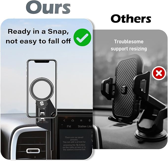 Car Phone Holder for Hyundai Venue 2020-2025 Accessories Apply to 8 Inch Touch Screen Fixed Clip Magnetic Cell Phone Mount Hands-Free 360 Degree Rotation