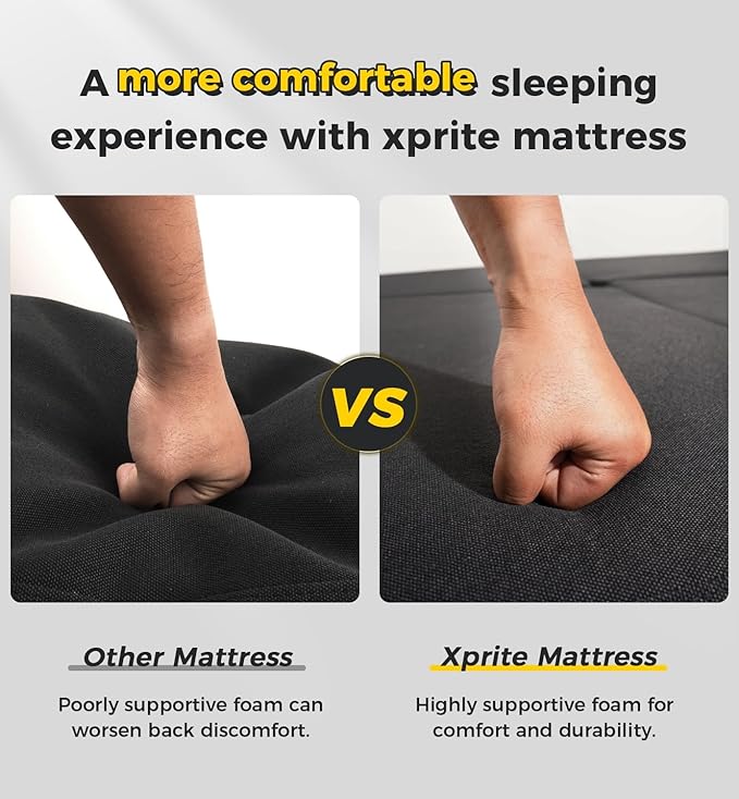 Xprite Bronco Mattress, 1.6-Inch Thick Premium Foam Bed Pad, Portable Foldable Trunk Sleeping Platform Compatible with 2021-2026 Ford Bronco 4 Door Camping Accessories