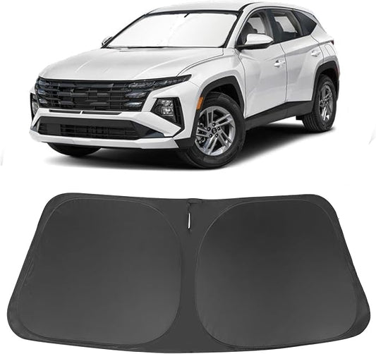 Windshield Sun Shade Custom Fit for 2022 2023 2024 2025 2026 Hyundai Tucson Accessories Foldable Sunshade Sun Blocker Protect Car from Sun Rays & Heat Damage Keep Car Cooler