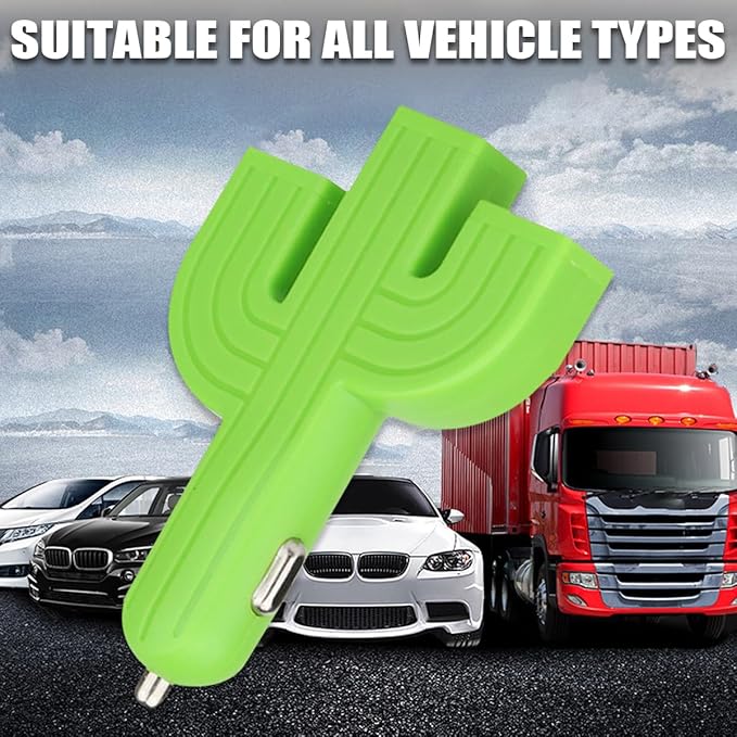 Ankuee Cactus 3USB Car Mount Charger, 12-24V Three Port Automotive Phone Charger Adapter, Compatible with 8 11 12 Plus Pro Max S9 S10 Note9, Universal for SUV, Truck, RV, Van, Office, Home