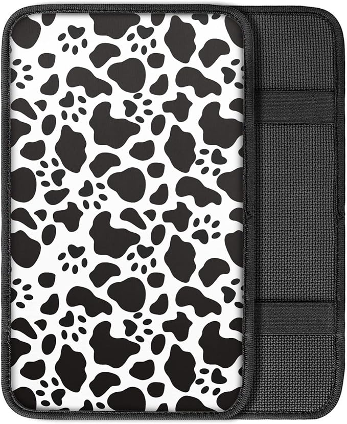 Coldinair Cow Dog Paw Car Armrest Cover,Auto Center Console Pad,Soft Seat Cover Protector Cushion,Car Accessories Decor for Most Cars,Sedan,Truck,SUV