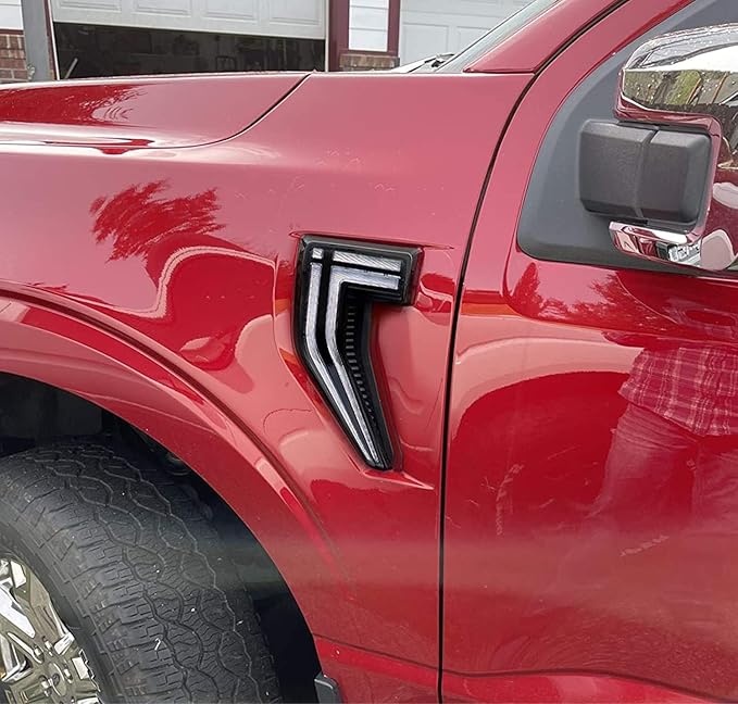 iJDMTOY Clear Lens White/Amber Full LED Illuminated Fender Side Marker Lights Compatible with 2021-up Gen14 Ford F-150 Truck (Excluding Raptor)