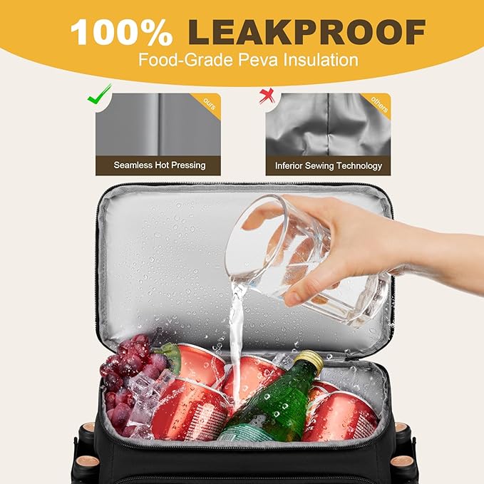 MIYCOO Cooler Backpack - 40 Cans Insulated Backpack Cooler for Men & Women, Portable 2 Leak Proof Compartments Coolers Bag for Beach Travel Picnic Lunch Hiking BBQ Camping