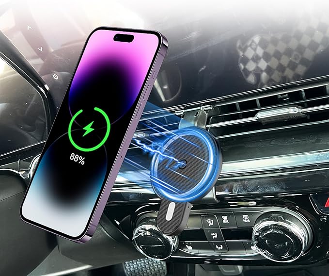 PZK Car Phone Holder for Chevy Trax 2024 2025 Accessories Custom Air Vent Chevy Car Phone Mount Magnetic 15W Fast Wireless Charger Hands Free 360° Rotation Automobile Phone Cradles