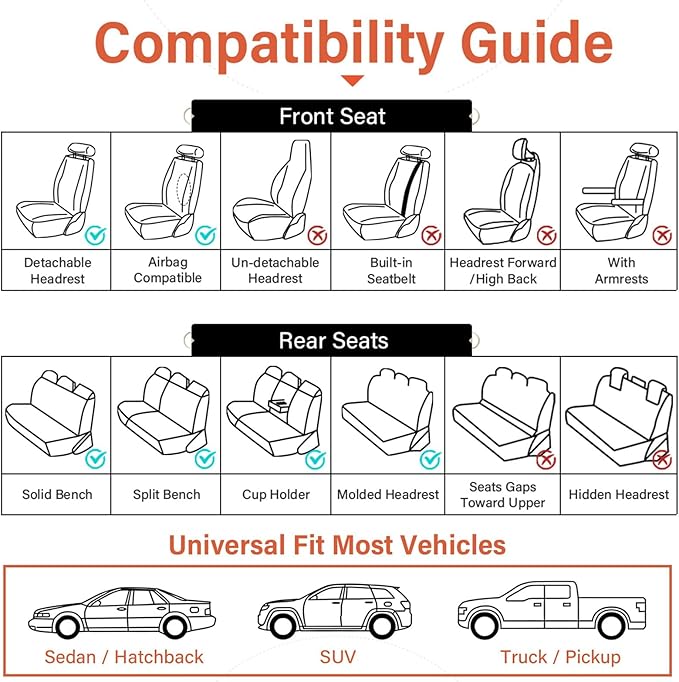 Coverado Car Seat Covers Full Set, Waterproof Nappa Leather Seat Covers for Cars, Universal 5 Seats Car Seat Covers, Front and Back Car Seat Protector, Auto Seat Covers Fit for Most Cars, Beige