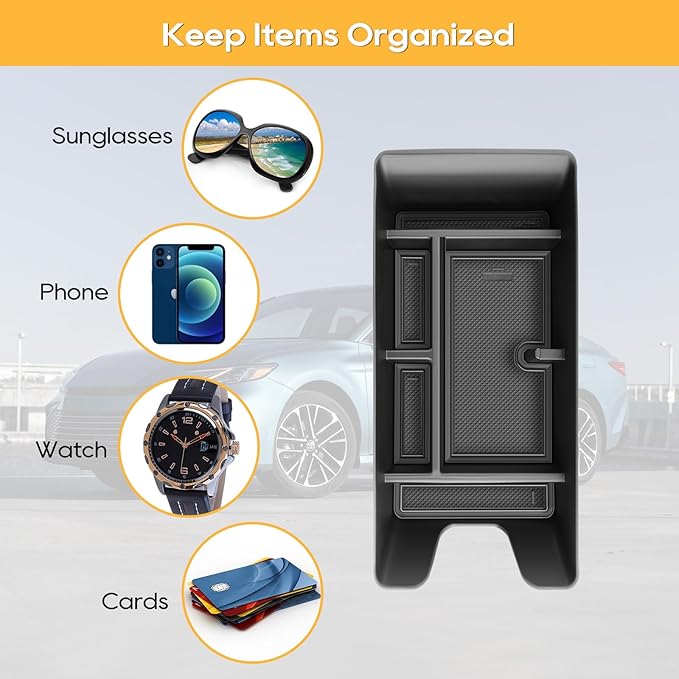 LFOTPP Center Console Organizer Tray for 2025-2026 Toyota Camry (XSE/XLE/SE/LE), ABS Armrest Storage Box Insert, Non-Slip Waterproof Car Accessories