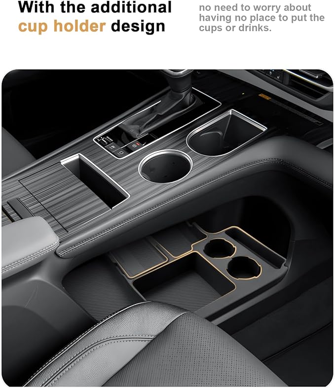 2026 Sienna Center Console Organizer - For 2021-2025 2026 Toyota Sienna Lower Console Silicone Organizer Tray With Two Cup Holders - 2021-2026 Sienna(LE/XLE/XSE/Limited/Woodland/Platinum) Accessories