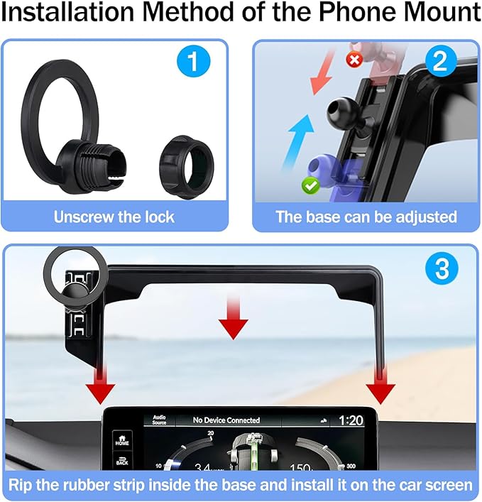 Car Phone Holder for 2026 2025 2024 2023 Honda HR-V/2026 2025 2024 2023 Honda CR-V 7/9-inch Screen, Cell Phone Mount Compatible with MagSafe