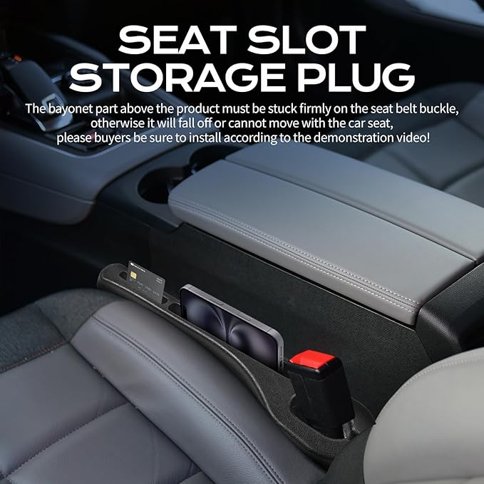 Seat Gap Filler, Universal Car Interior Organizer, Organizer with Seat Belt Holes, Stopping Phone Key from Falling, 2026 NEW Gap Fillers(Fits Cars, Pickup Trucks, SUVs and Vans)