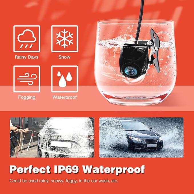 AHD 720P/1080P Rear View Camera for Car, HD Night Vision Car Backup Camera 170° Wide Angle, IP69 Waterproof Reverse Camera for Car GM Pickup Mini-Trucks SUV Mini-RV