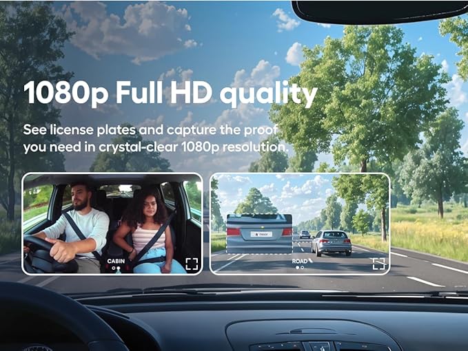 Nexar Pro Dash Camera for Cars | Compact Dash Cam Front and Inside View with Night Vision & 24/7 Parking Mode | Full HD Dashboard Camera with WiFi Wide Angle Views (128 GB)