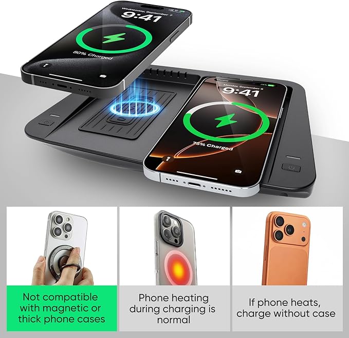 CarQiWireless Wireless Charger for Toyota Highlander Accessories 2014-2019 2018 2017 2016 2015, Center Console Organizer Wireless Phone Charging Pad for 2015 2016 2017 Toyota Highlander Accessories