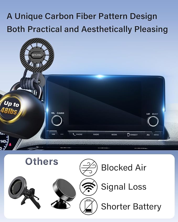 SKYLOTEC Magnets Phone Mount for Hyundai Elantra 2021-2024 2025 Accessories 10.25-Inch/8-Inch Screen Fixed Clip, Cell Phone Base Automobile Cradles Magnetic Phone Holder Compatible with