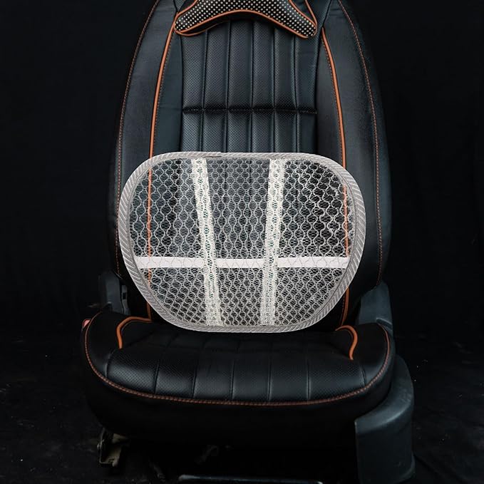Breathable Car Seat Lumbar Pillow with Cooling Mesh Back Support Pad for Summer Driving Ergonomic Lower Back Relief Cushion for Office Car and Travel Random Color