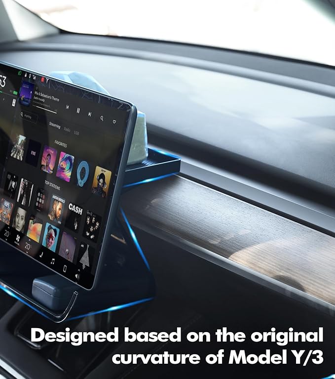PM Auto Under Screen Storage Center Screen Tray for 2020-2025 Tesla Model Y, Center Console Organizer Tray, Model Y Accessories,Black