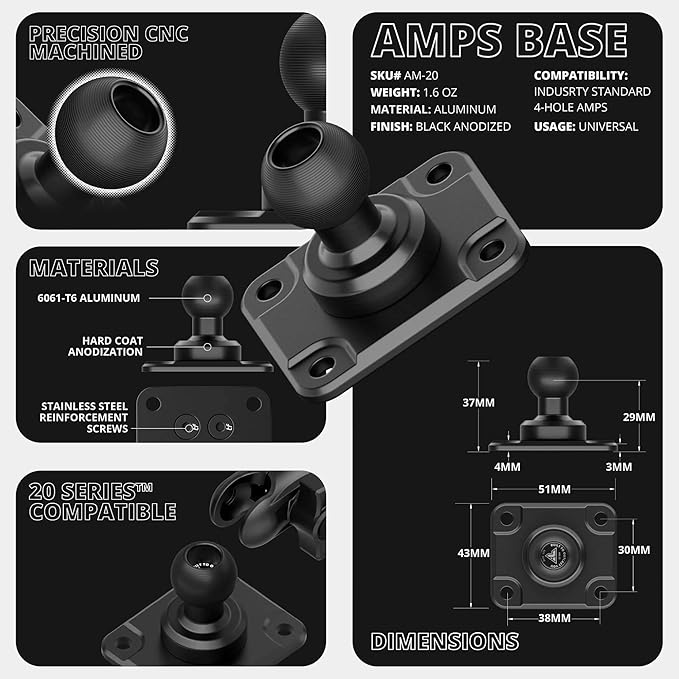 Tackform All Metal Dash Mount Magnetic Phone Holder - Compatible with MagSafe, 2024-2025 Jeep Wrangler JL, 4xe, & Gladiator JT | Carbon Fiber Arm | Compatible with iPhone, Galaxy, More | Black
