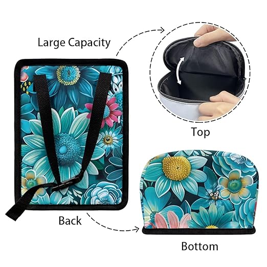 Novelty Floral Car Trash Can Auto Garbage Bag with Lid Leak-Proof Car Storage Bag Garbage Bag Hanging for Headrest Portable Vehicle Backseat Organizer