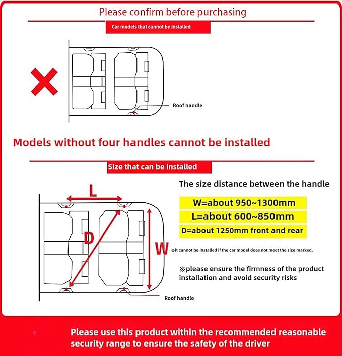 1 Piece Car Fishing Rod Holder, Roof Storage Mesh Bag, 31.5 x 21.3 Inches Reinforced Load Bearing Adjustable to Avoid SaggingDouble-Layer Mesh Organizer,Universal